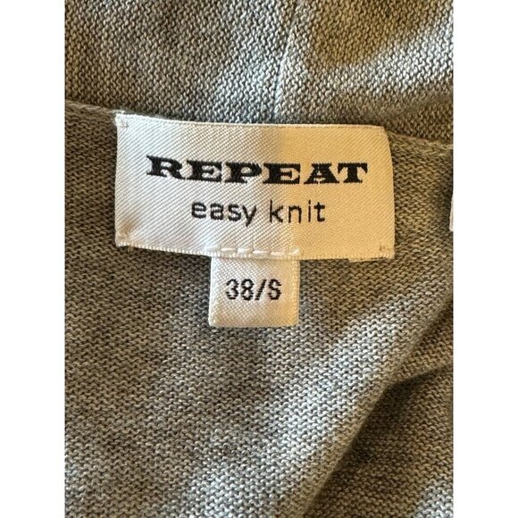 Repeat Easy Knit Sweater Women Small Gray Knit Open Front Long Line Cardigan - Picture 9 of 11